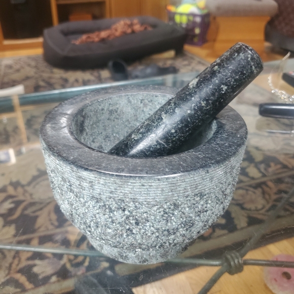 Gray Stone Mortar & Pestle (4"x6") – Heavy & Rustic - Picture 1 of 2